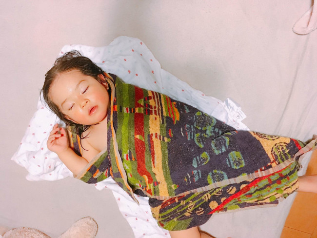 卒乳後は、寝かしつけなしでお風呂で寝てしまうことも