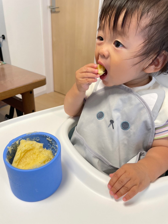 こちらも一人でパクパク食べてくれるので朝の定番になっています