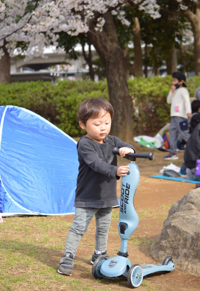 この日はスタンドモードに組み替えも。大きくなったら乗ってみようね♪