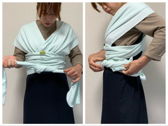 最後はしっかり固結びをして。ベストのような見た目になります