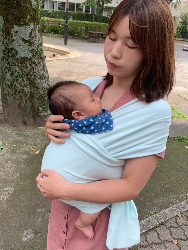 ショップスタッフ時代から愛用者が多く、根強い人気だったボバラップ。末っ子のために新作を使ってみました♪